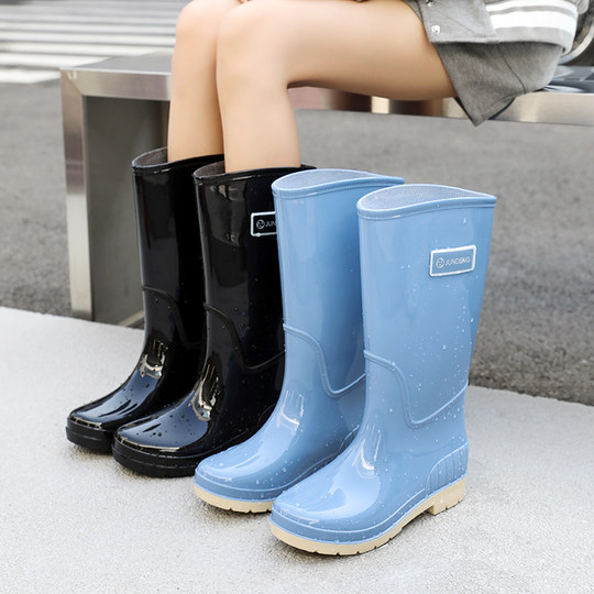 新款雨鞋女士高筒雨靴中筒水靴水鞋加绒防滑胶鞋套鞋时尚高筒雨鞋