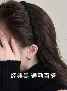 红色植绒波浪发箍女士2025新款