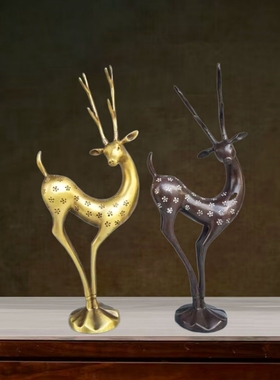 全铜梅花鹿摆件家居客厅装饰品