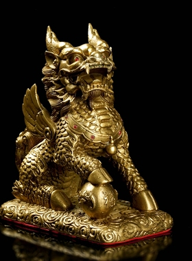 全铜麒麟摆件乔迁新居礼品