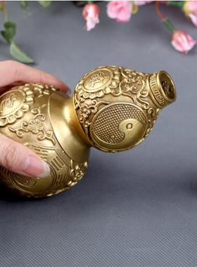 全铜八卦开口葫芦摆件中式