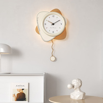 Cream Wind Mesh Red Hanging Bell Living Room 2023 New Minima Modern Home Watch Creative Advanced Senseless Clock