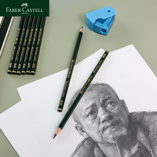 德国辉柏嘉素描铅笔绿辉套装水溶铅笔炭笔粉彩笔色粉笔9000铅笔艺术家大师绘画素描工具 - 图0