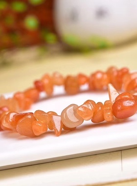 天然手链碎石红东陵碎石随型单圈随行手链女