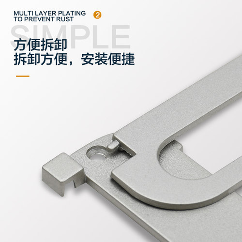 现代简约明装锌合金暗拉手抽屉翻板扣手隐形银色柜门拉环免开槽把 - 图0