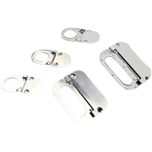 现代简约明装锌合金暗拉手抽屉翻板扣手隐形银色柜门拉环免开槽把 - 图3