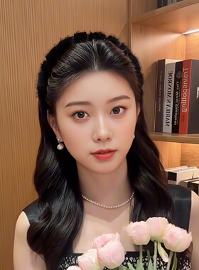 毛绒豹纹发箍女款洗脸头箍女高级感洋气时尚发卡显脸小高颅顶神器