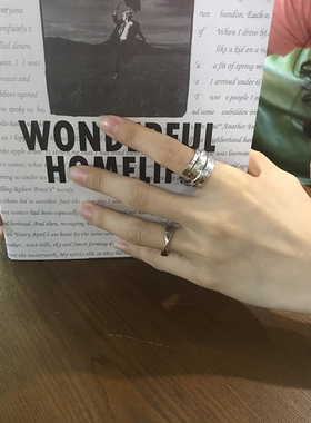 韩国弹簧戒指ins风个性多层缠绕