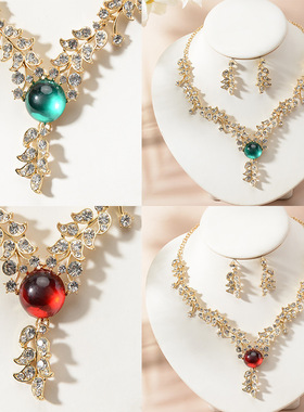 欧美新娘项链耳环二件套装