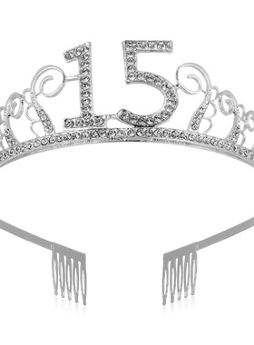 欧美生日数字皇冠15 16岁18岁生日派对用品 蛋糕装饰公主发饰头饰