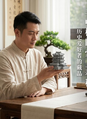 青砂石滕王阁古风摆件家居客厅鱼缸造景微景观古建筑装饰