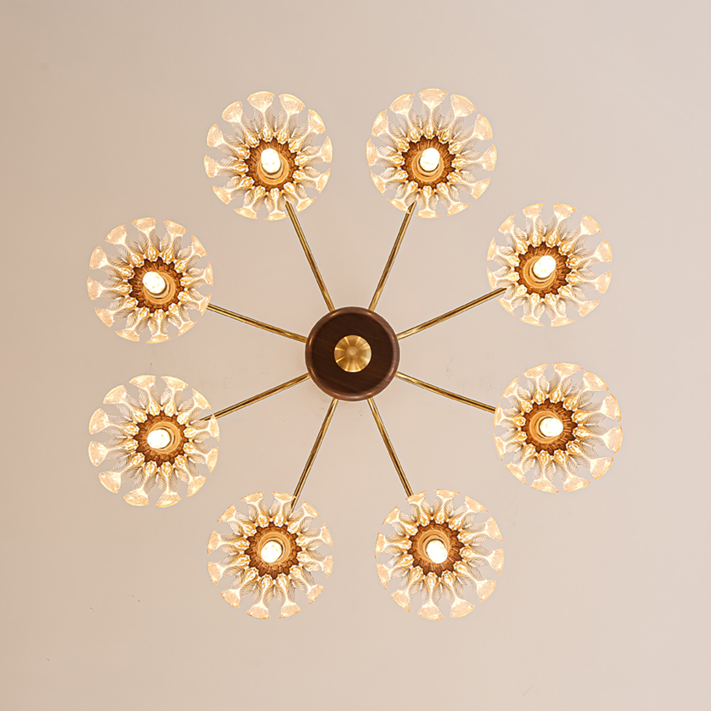 法式中古风客厅吊灯2026新款复古胡桃木玻璃护眼枝型卧室中山灯具,淘宝优惠券,粉丝福利购,淘宝优惠卷