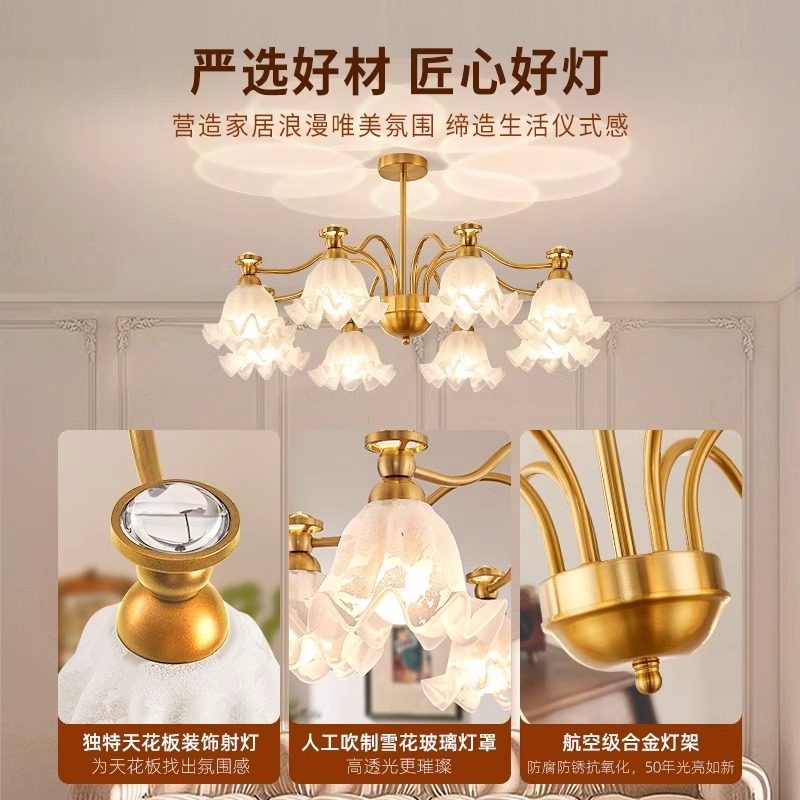 客厅吊灯中古风美式田园复古2025年新款创意花朵卧室餐厅大厅主灯,淘宝优惠券,粉丝福利购,淘宝优惠卷