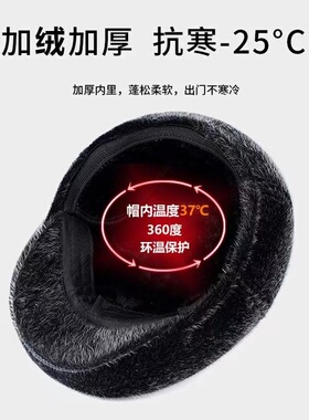 仿水貂毛老人爸爸爷爷前进帽子