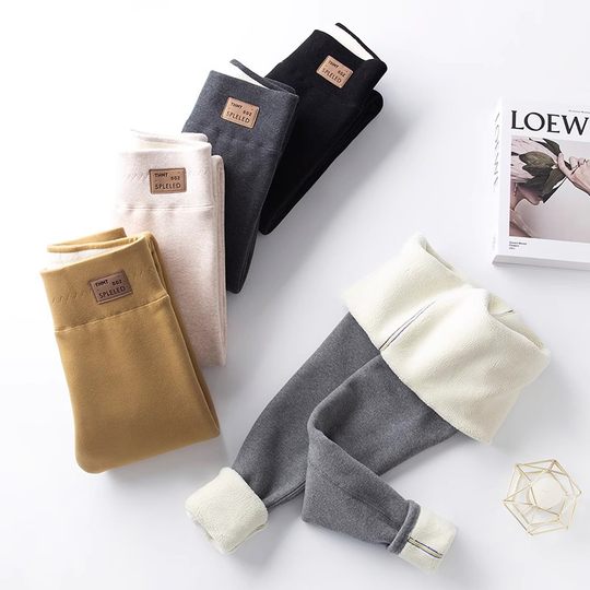 Теплые хлопковые брюки из утепленного бархата на осень и зиму из овечьего флиса