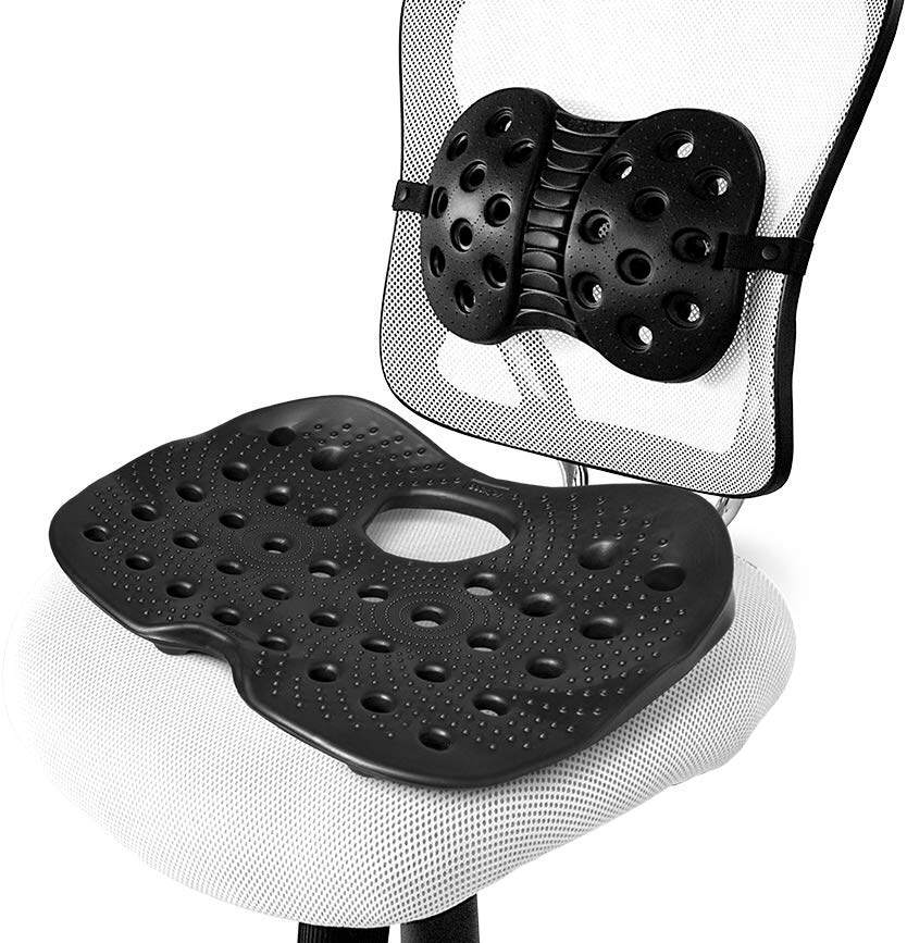 backjoy汽车坐垫办公室美臀护腰久坐神器痔疮屁股轮椅夏透气座垫