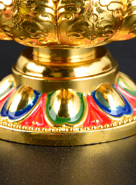 天语龙吟合金灯座莲花形状摆件