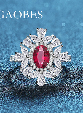 s925纯银海蓝色绿色红色粉色女戒指镶嵌锆石感时尚珠宝现货