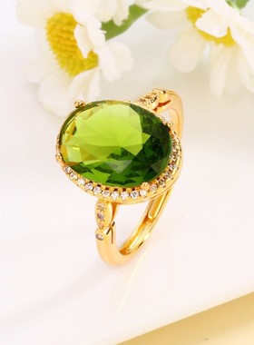 网红直播天然紫水晶戒指女活口可调节高端深邃紫色锆石指环手饰