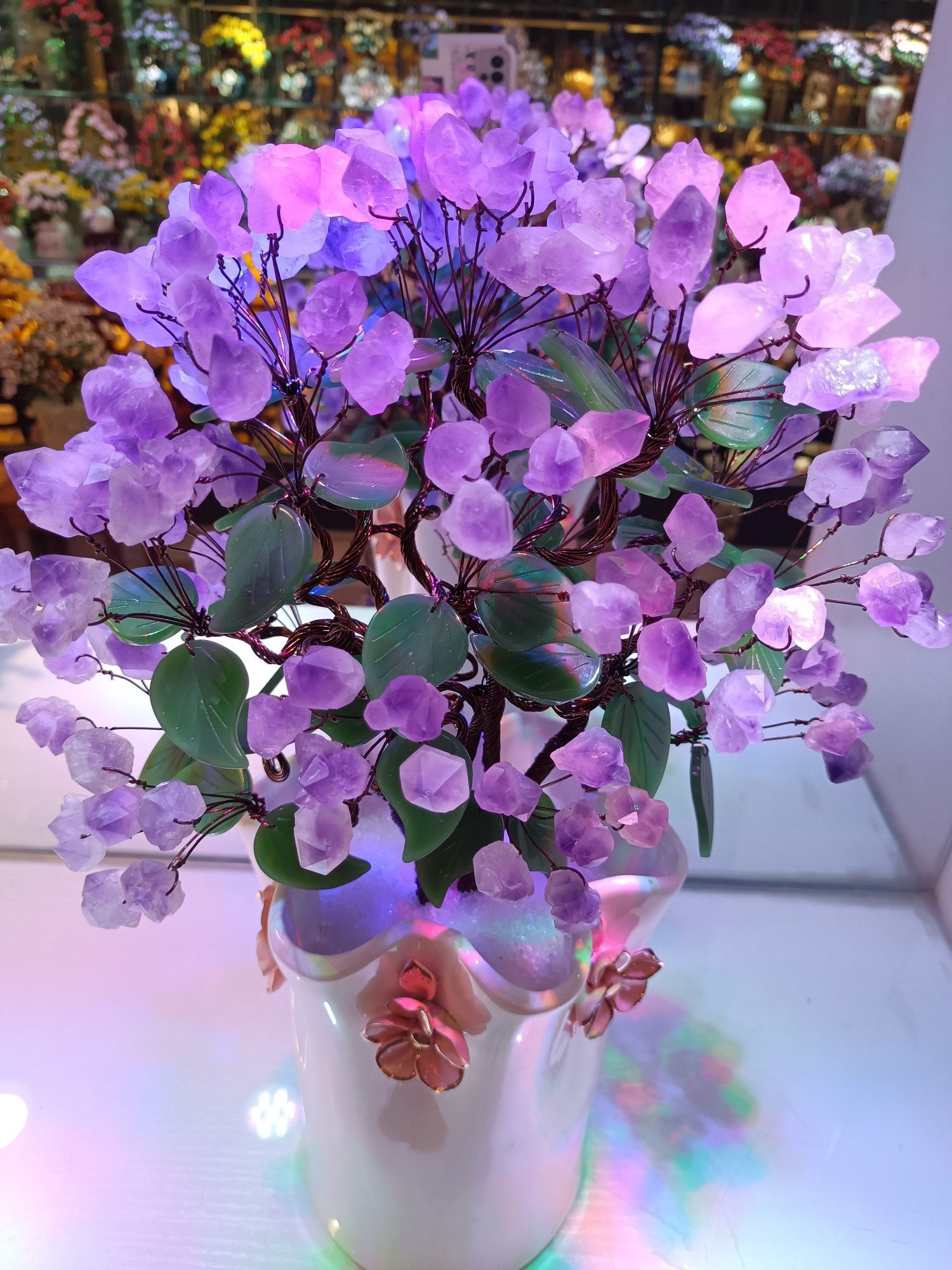 紫水晶发财树黄水晶摇钱树家居摆件客厅玄关酒柜店铺开业乔迁送礼,淘宝优惠券,粉丝福利购,淘宝优惠卷