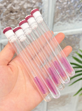 山竹款独立管装美睫睫毛刷极细一次性眉刷梳子螺旋携便化妆刷工具