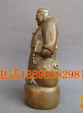 铜钱掌柜算账先生招财门厅摆件
