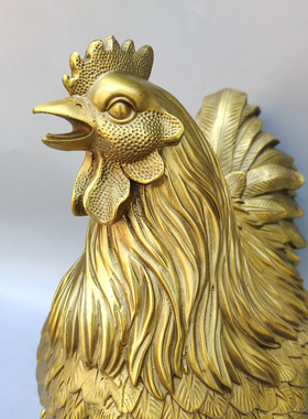 铜鸡存钱罐摆件母鸡招财家居门厅