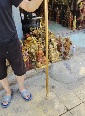 黄铜中式客厅地藏王禅杖法器用品