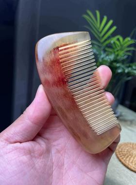 藏地天然0羊角真品羚羊角梳子把件养生散热文玩把玩摆件送礼佳品