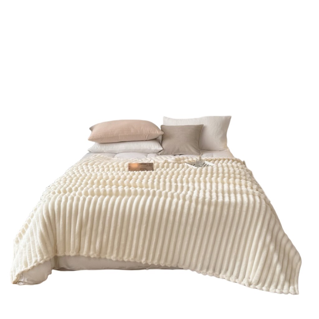 午睡盖毯兔毛绒毛毯加厚冬季办公室午睡毯沙发盖毯珊瑚绒空调毯床