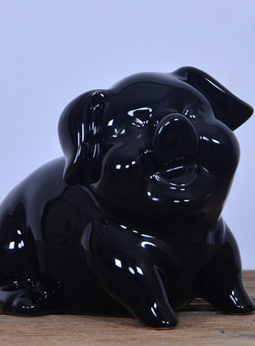 陶瓷十二生肖小猪猪吉祥摆件