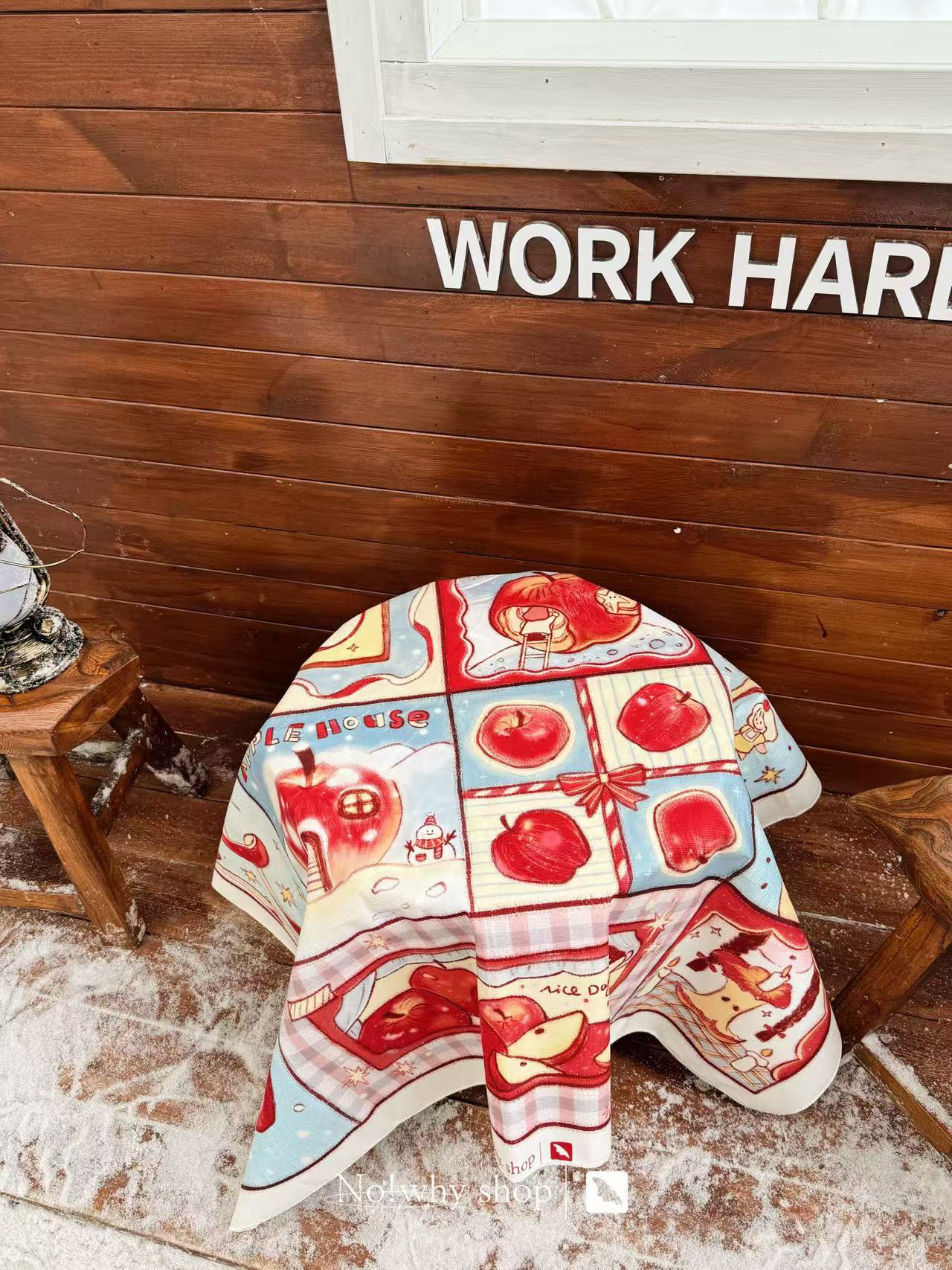 No!why shop·歪店×毛毛绿"苹果的想象"原创挂布背景布圣诞壁饰,淘宝优惠券,粉丝福利购,淘宝优惠卷