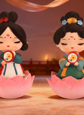 国潮古风唐仕女不倒翁摆件