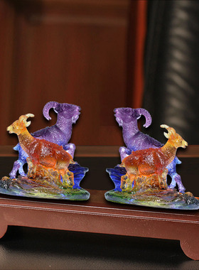 集雅轩宋韶光大师2026马年吉祥物生肖属羊 洋洋得意 琉璃吊坠礼品