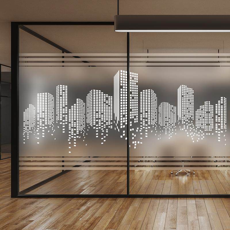 会议厅玻璃隔断墙办公室玻璃移门贴纸不透明防爆商场橱窗贴膜建筑