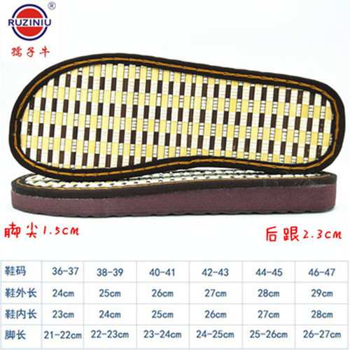 孺子牛夏季鞋底耐磨防滑凉鞋底手工编织凉鞋拖鞋底亚麻竹凉高跟女 - 图2