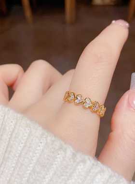 锆石级感热门款爱心气质戒指百搭