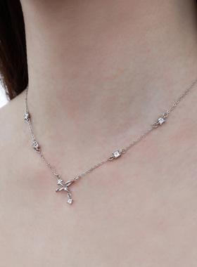 禾派 星星轨迹项链纯银原创S925简约小众气质星推流星锁骨链