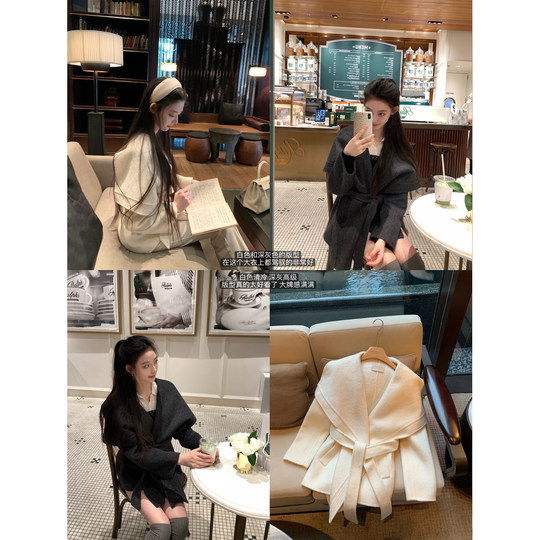 POET WONG Dusan coat, high quality Shuangshun 100 wool coat, temperament, full wool texture coat