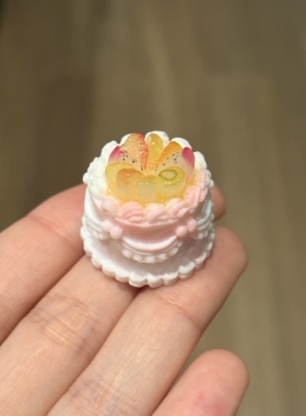 【仿真甜点系列】迷你水果奶油蛋糕造型树脂摆件创意桌面装饰