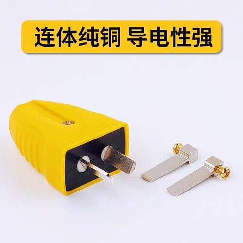 牛同款纯铜4000大功率加厚家用接线电源旋转16转10a防摔插头二脚 - 图1