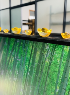 琉璃黄水晶元宝家居摆件