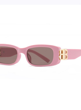 新潮网红欧美小框双B街拍ins简约复古墨镜运动街拍高级感太阳镜遮