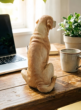 拉布拉多仿真狗摆件治愈系小物件