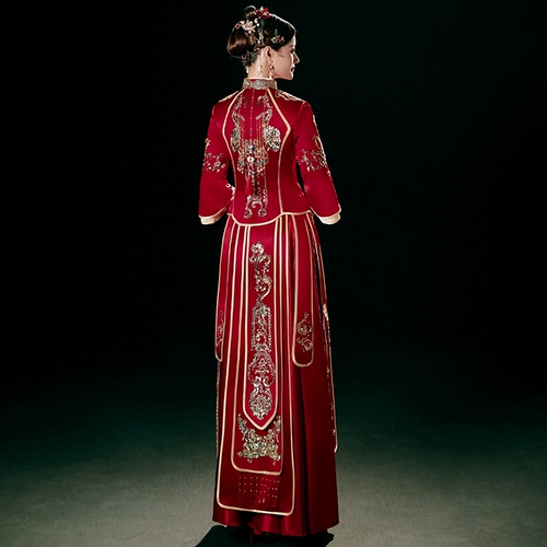 Традиционный свадебный наряд Сюхэ, демисезонное свадебное платье, коллекция 2022, большой размер, дракон и феникс