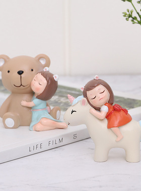 ins可爱风少女蛋糕车载桌面摆件