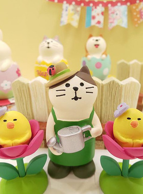 花园庭院猫咪兔子复活彩蛋摆件