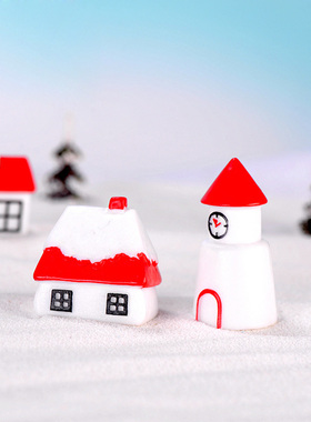 房子新年摄影道具城堡雪景工艺品