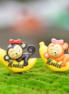 diy苔藓微景观玩偶猴子创意摆件