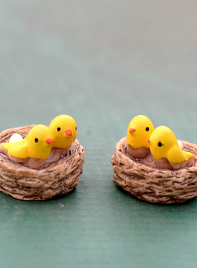 苔藓微景观鸟窝多肉植物盆栽摆件